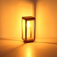 Globo Candela pillar light in a wood look, height 35 cm