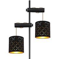 Globo Clarke floor lamp, 2-bulb, height-adjustable