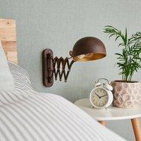 Lindby wall lamp Curtis, rust-coloured, adjustable, 57 cm, E14