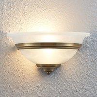 Lindby Irimia wall light, 31 cm, antique brass, glass
