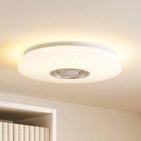 Lindby Elpida LED ceiling lamp, speaker, white, 39cm