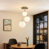 Lindby Heleska pendant light, glass globes 3-bulb