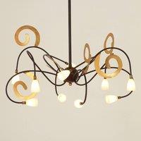 Hollnder Extravagant LED hanging light Lunapark, brown-gold