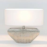 Hollnder Cleopatra oval table lamp with a fabric lampshade