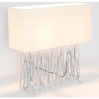 Hollnder Capri table lamp, angular, ecru/silver
