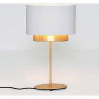 Hollnder Mattia table lamp, oval, double, white/gold