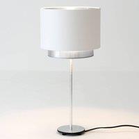 Hollnder Mattia table lamp, Perla silk white/silver