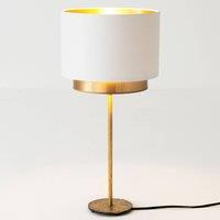 Hollnder Table lamp MATTIA, Perla silk white/gold