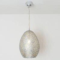 Hollnder Cavalliere pendant light, silver, 34 cm