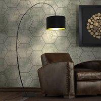 Hollnder Bambus Arco arc floor lamp, dark brown, gold