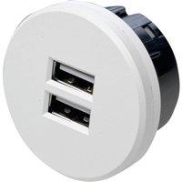 Hera USB double power point, round, white