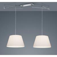 Helestra Certo hanging lamp conical 2-bulb, white