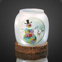 Hellum Snowman LED glass vase, battery-powered