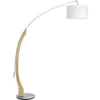HerzBlut Amos arc lamp, natural oak frame