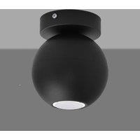 HELAM Midnight downlight in black, 1-bulb, fixed