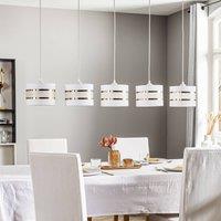 HELAM Helen white-gold 5-bulb linear pendant light