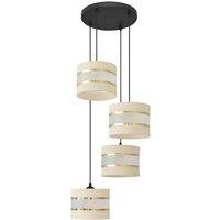 Euluna Helen pendant light, ecru-gold, round, 4-bulb