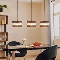HELAM Helen linear pendant light, black and gold, 3-bulb