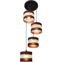 Euluna Helen pendant light, grey-black-silver, round, 4-bulb
