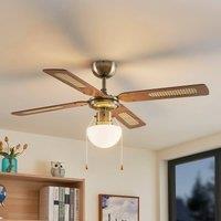 Lindby ceiling fan with light Rakan, quiet, 106 cm