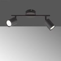 FISCHER & HONSEL Vano LED ceiling spotlight, black, two-bulb