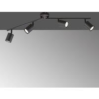 FISCHER & HONSEL Vano LED ceiling spotlight, black, 4-bulb