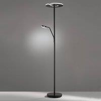 FISCHER & HONSEL LED floor lamp Dent, black, 180 cm, CCT, 2-bulb