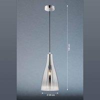 FISCHER & HONSEL Zeal pendant light, chrome/mirrored-clear, 23 cm