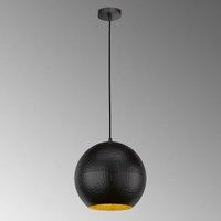 FISCHER & HONSEL Mylon hanging light, black/gold, spherical