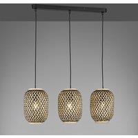FISCHER & HONSEL Hummel hanging light, made of bamboo, 3-bulb