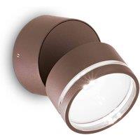 Ideallux Ideal Lux Omega Round LED wall lamp 4,000 K coffee