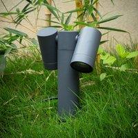 Prios Tulimar ground spike light, 40 cm, black, 2-bulb