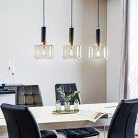 Jupiter Viva pendant light, smoke/black/chrome, 3-bulb