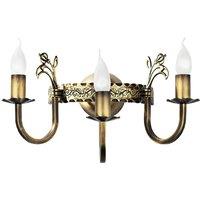 Jupiter Castle wall light, light patina, 3-bulb