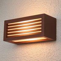 SLV Box L E27 outdoor wall light, rust brown