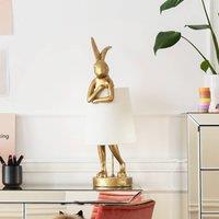KARE Animal Rabbit table lamp, gold/white