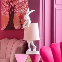 KARE Animal Rabbit Table Lamp, white/pink