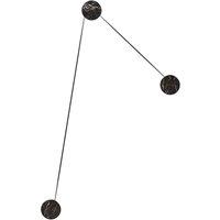 kdln LED wall light Azou, three-piece, black, marble