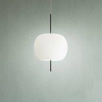 kdln Kushi hanging light, black/white, 16 cm, glass