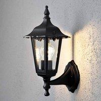 Konstsmide Firenze outdoor wall light, black, socket at top, 36 cm
