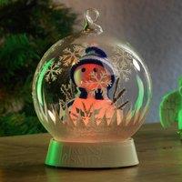 Konstsmide Christmas Snowman glass bauble LED decorative light