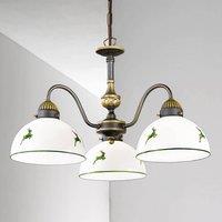 austrolux 3-bulb hanging light Nonna, white and green