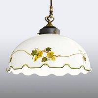 austrolux Nonna hanging light with grape motif, hand painted