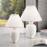 Austrolux Giardino Avorio table lamp, 30 cm, ceramic, white