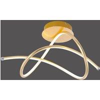 JUST LIGHT. GmbH Violetta LED ceiling light, curved, gold