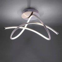 JUST LIGHT. GmbH Violetta LED ceiling light, curved, steel