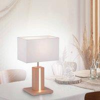 JUST LIGHT. GmbH Amanda table lamp, wood look, two light sources