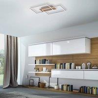 JUST LIGHT. GmbH Iven LED ceiling light, dimmable, steel/wood, 50.4 x 42 cm