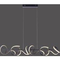 JUST LIGHT. GmbH Curls LED pendant light, black, metal, 99 cm long, dimmable