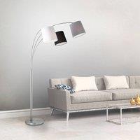 JUST LIGHT. GmbH Melvin floor lamp, three-bulb, black/grey/white